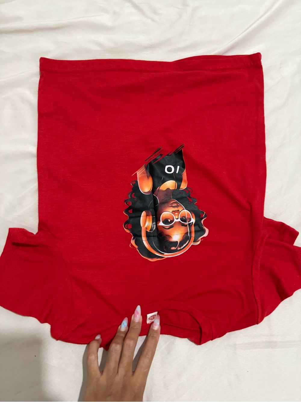Kids Red Graphic Bottoms with Cute Character Print